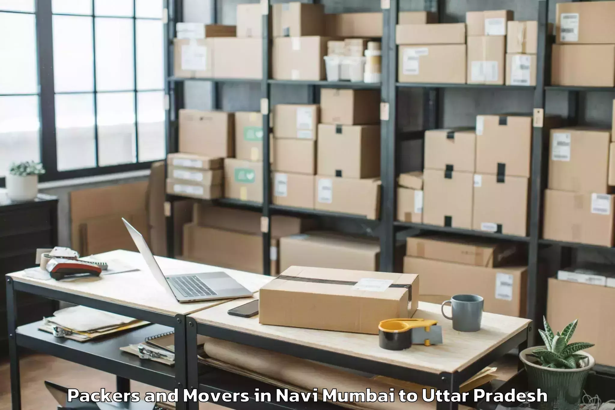 Easy Navi Mumbai to Belthara Road Packers And Movers Booking